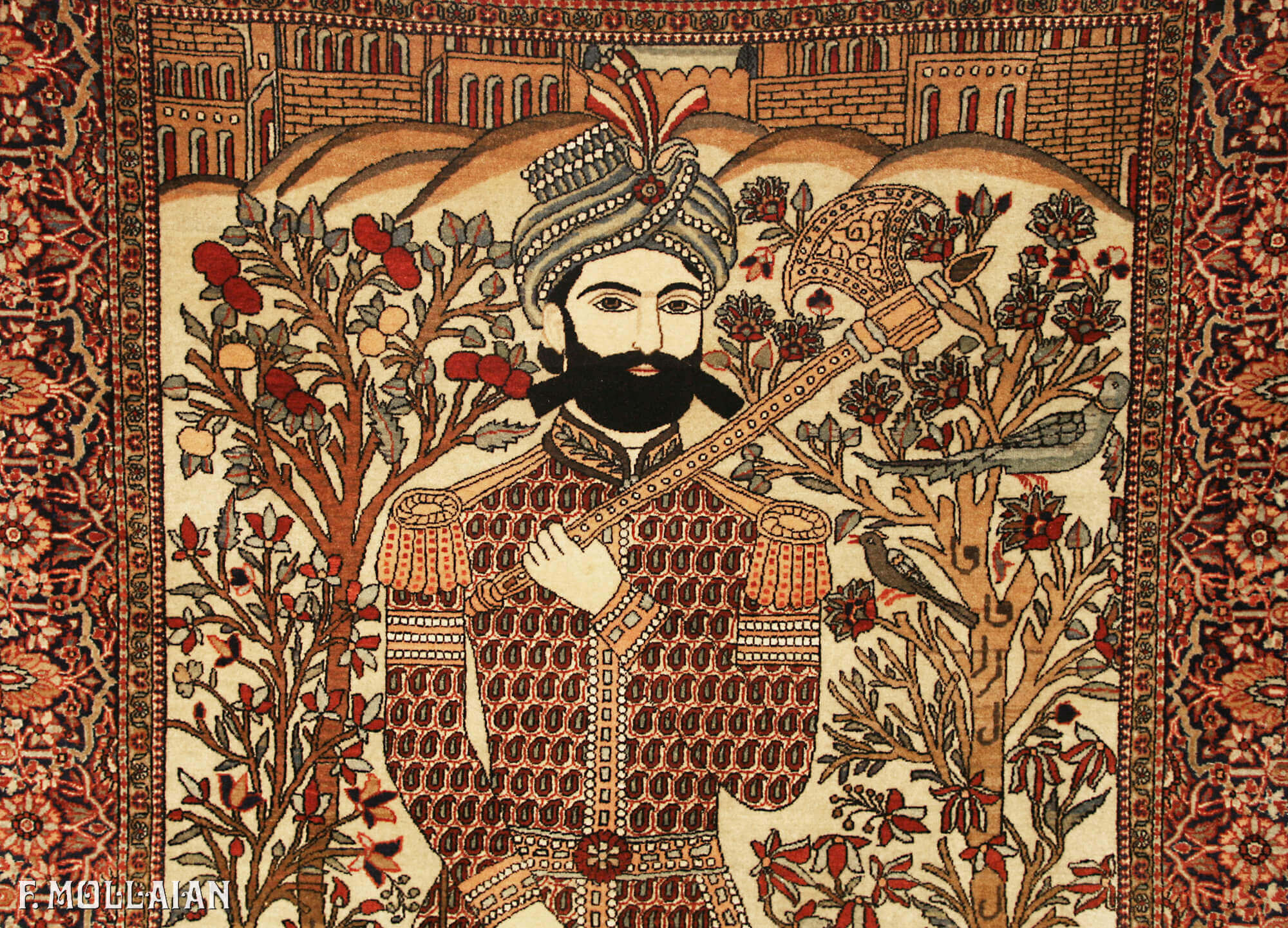 Alfombra Persa Antigua Kashan Mohtasham n°:41724256