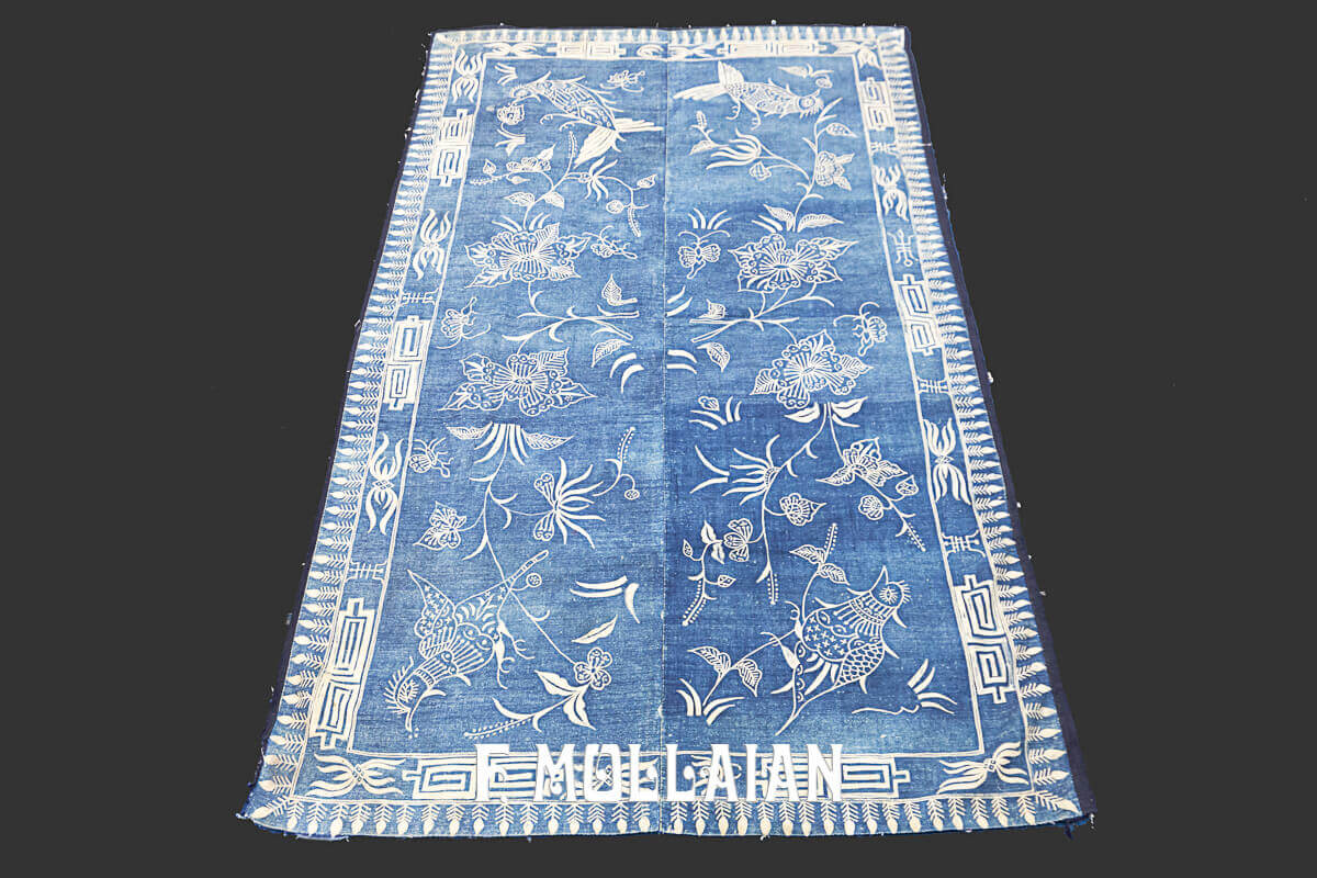 Blue Indonesian Cotton textile with Decò Design (153x85 cm)