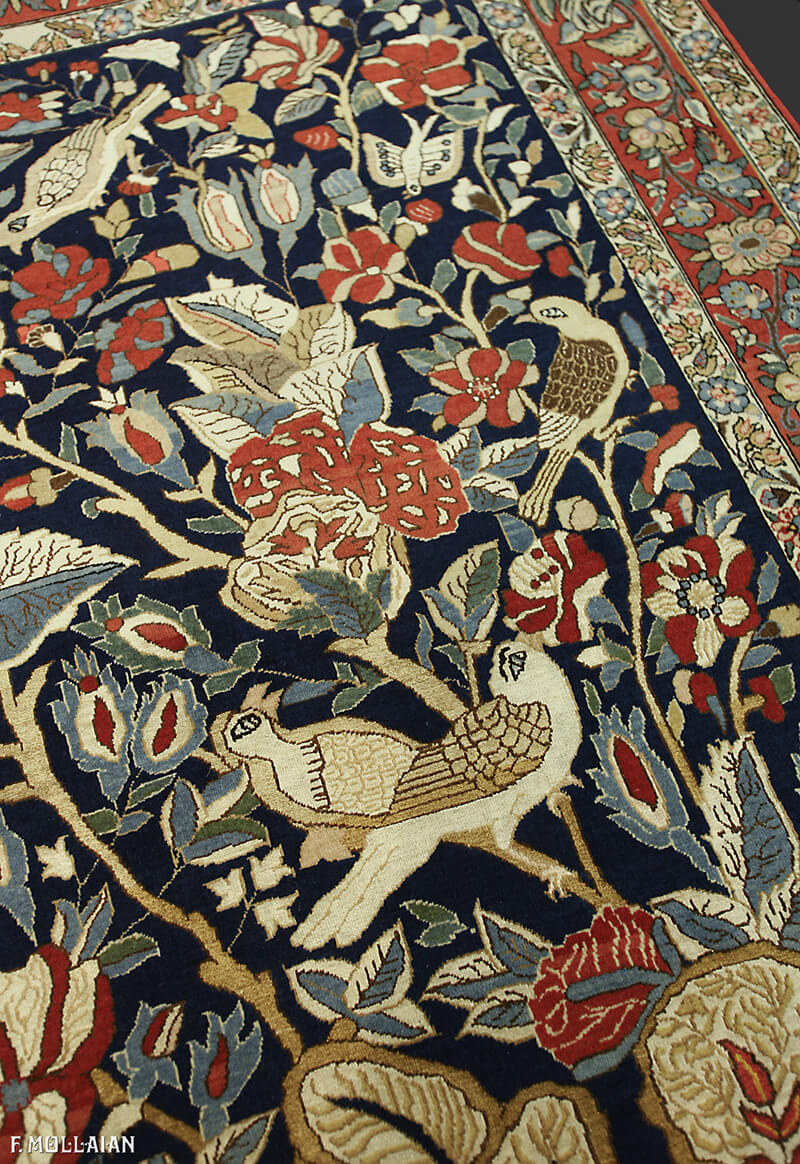 Qum Rug Shakeri Floral Part Silk n°:48698472