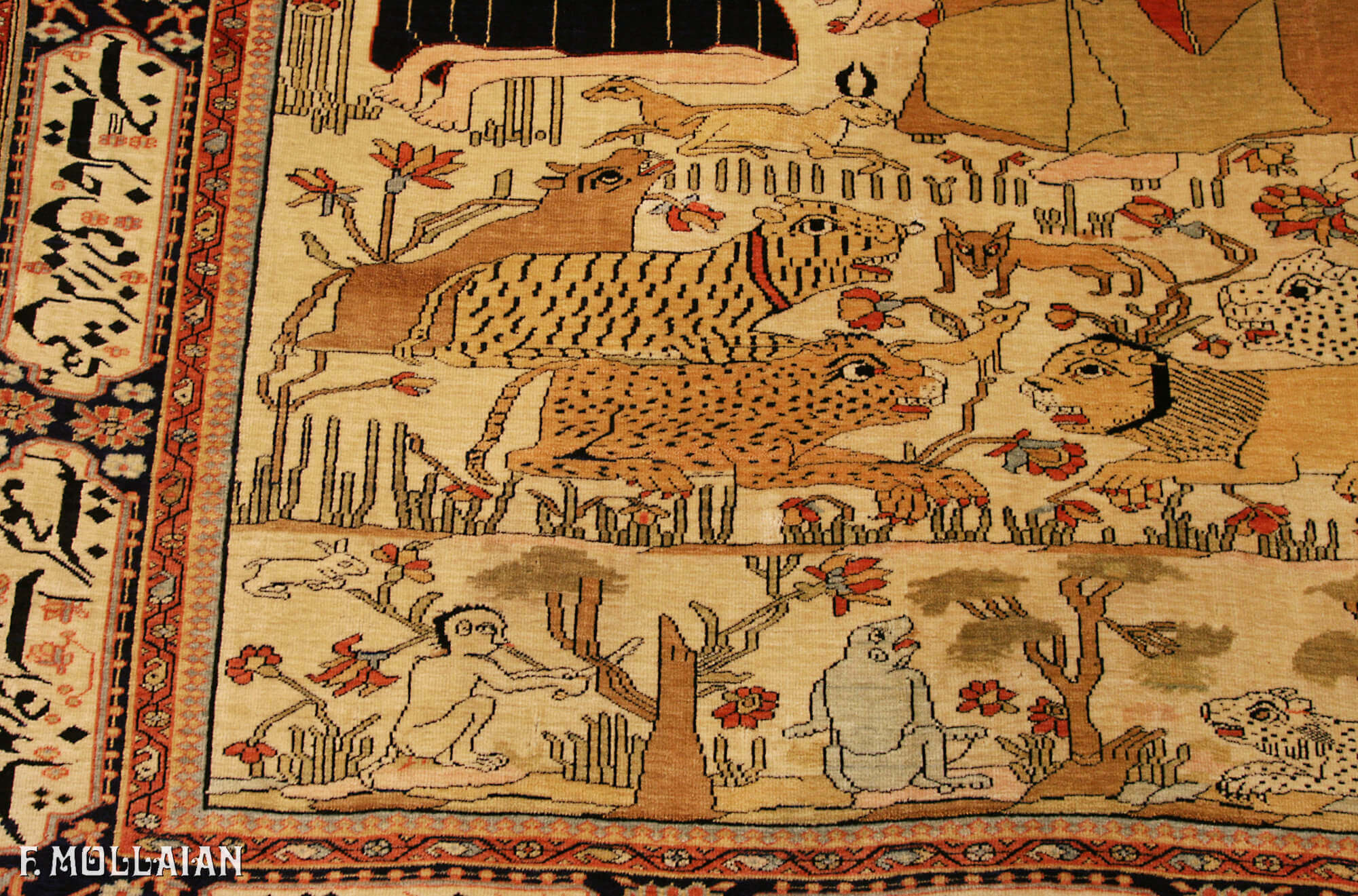 Alfombra Persa Antigua Kashan Mohtasham n°:53356825