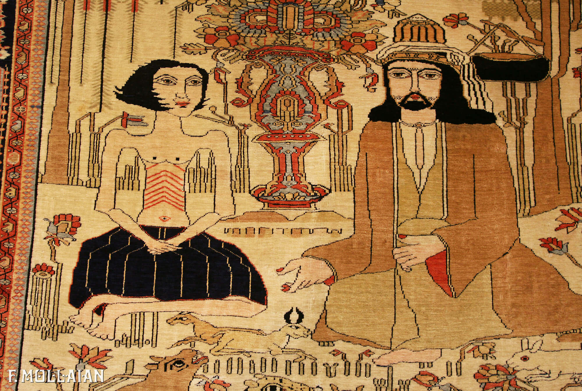 Alfombra Persa Antigua Kashan Mohtasham n°:53356825