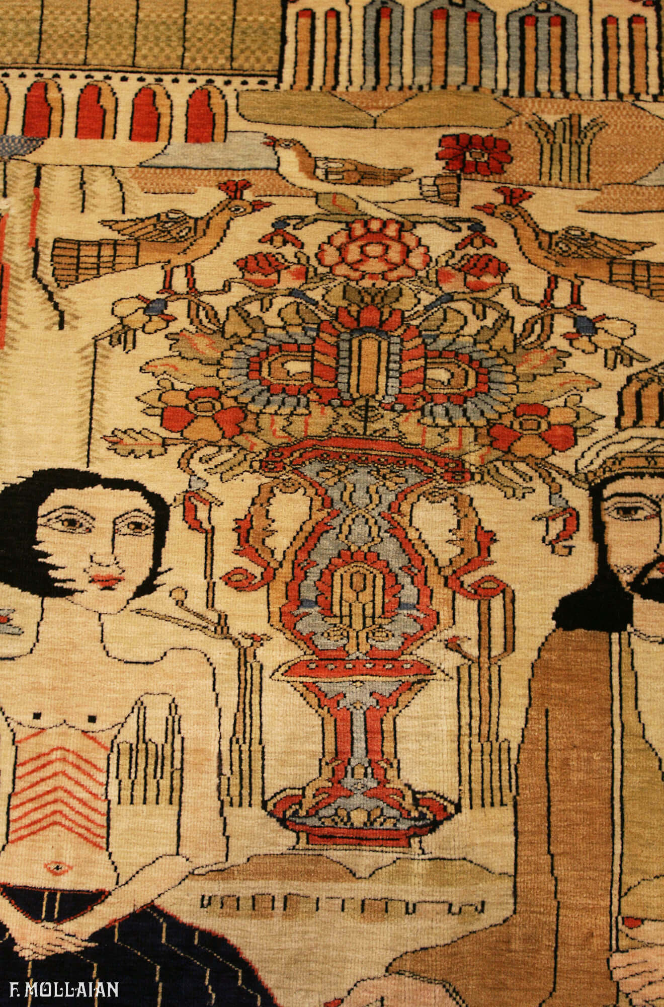 Alfombra Persa Antigua Kashan Mohtasham n°:53356825