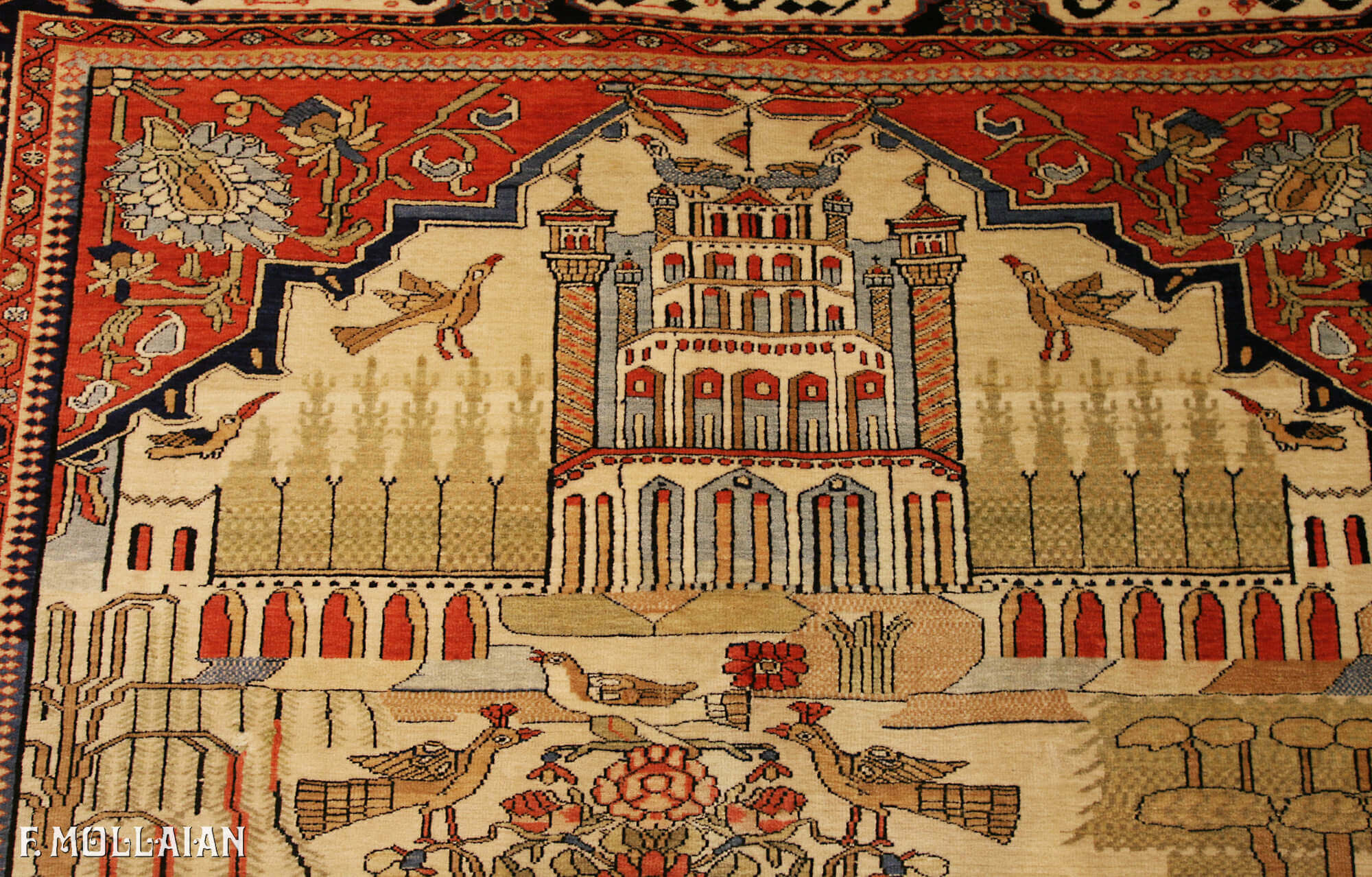 Alfombra Persa Antigua Kashan Mohtasham n°:53356825