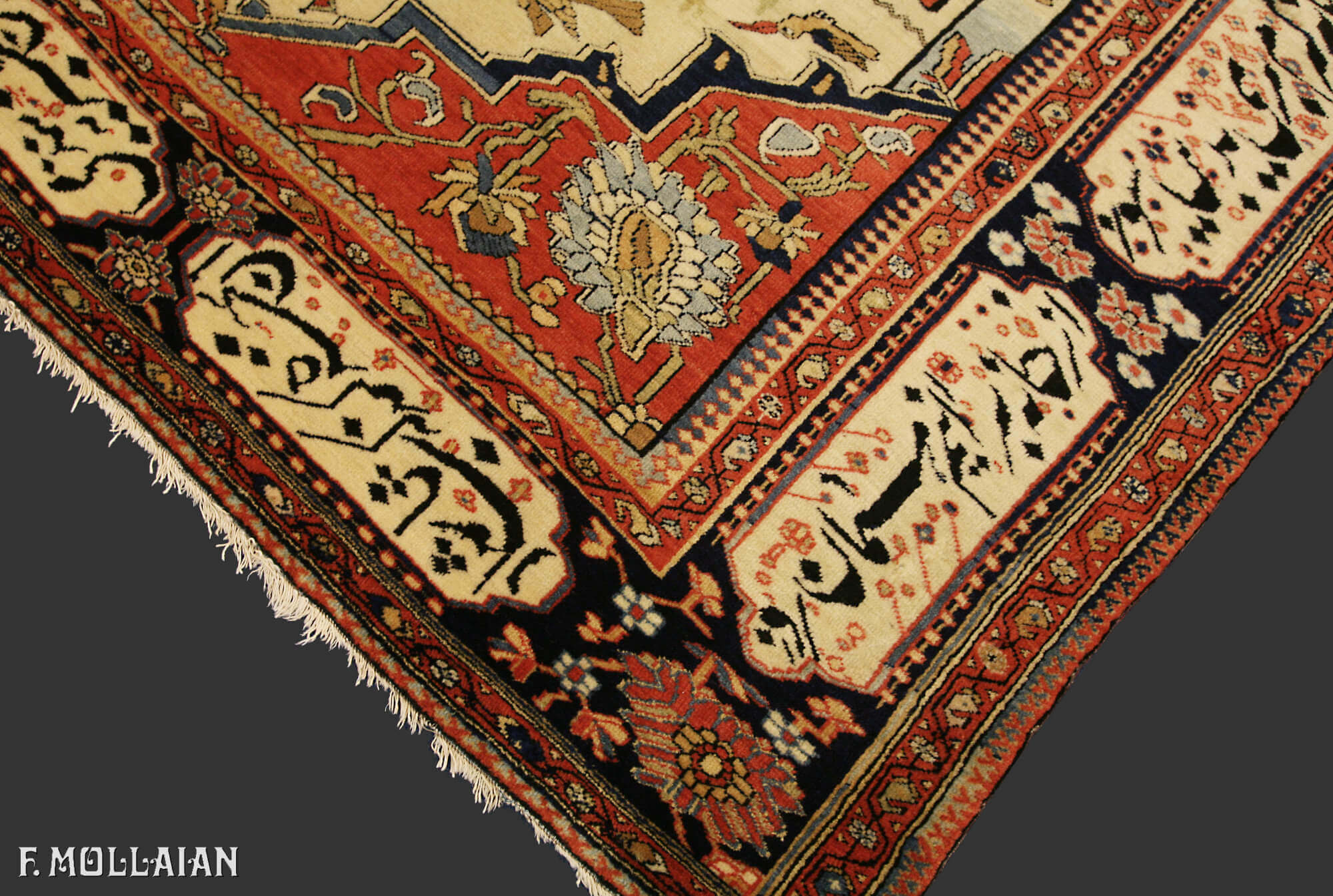 Alfombra Persa Antigua Kashan Mohtasham n°:53356825