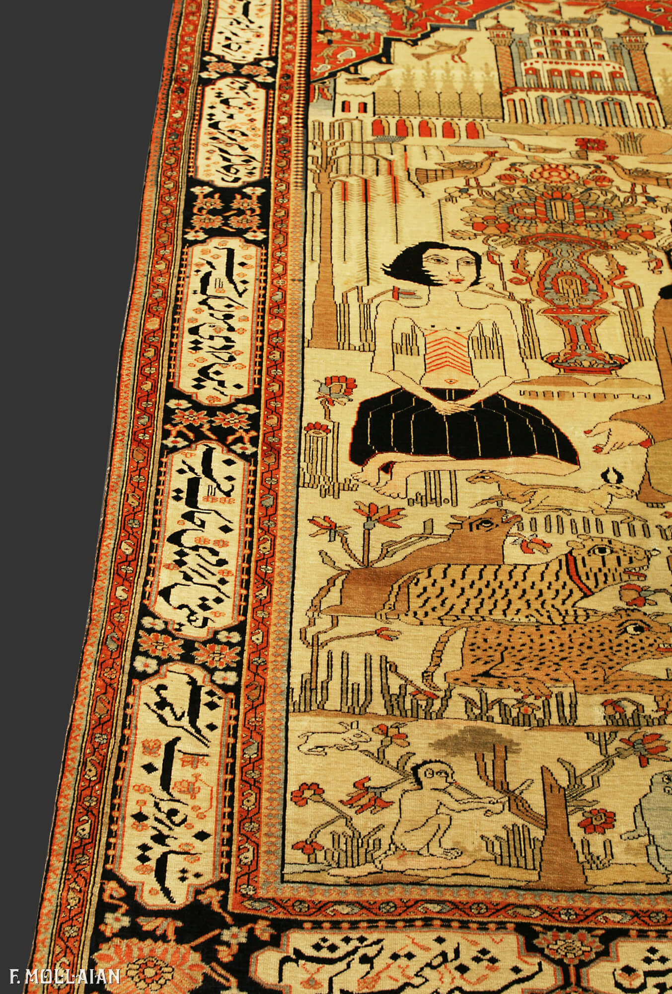 Alfombra Persa Antigua Kashan Mohtasham n°:53356825