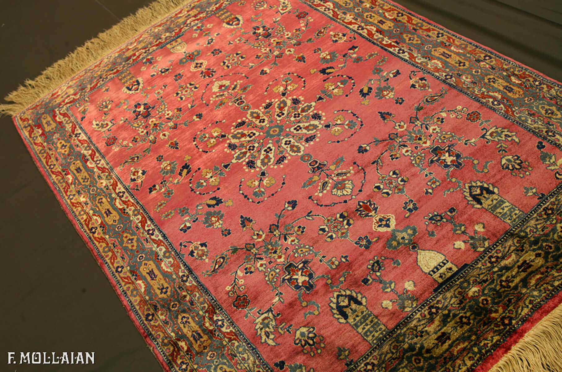 Antique Persian Kashan Silk Rug n°:66043137