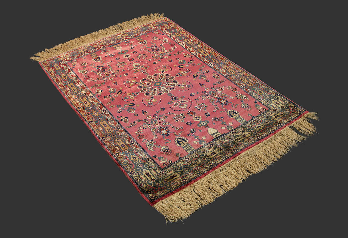 Antique Persian Kashan Silk Rug n°:66043137