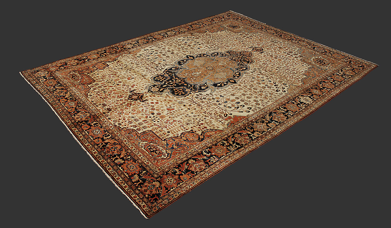 Tapis Persan Antique Saruk Farahan n°:76575448