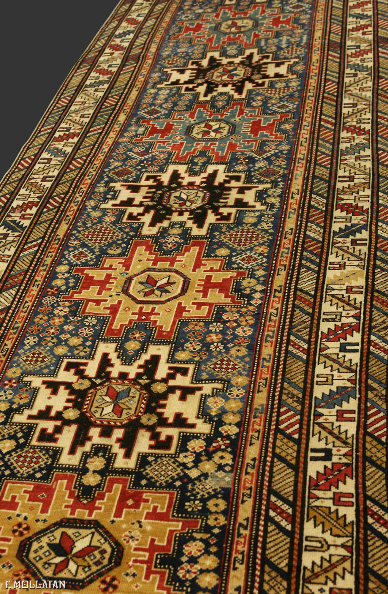 Antique Caucasian Lezghi Runner Rug n°:77933638