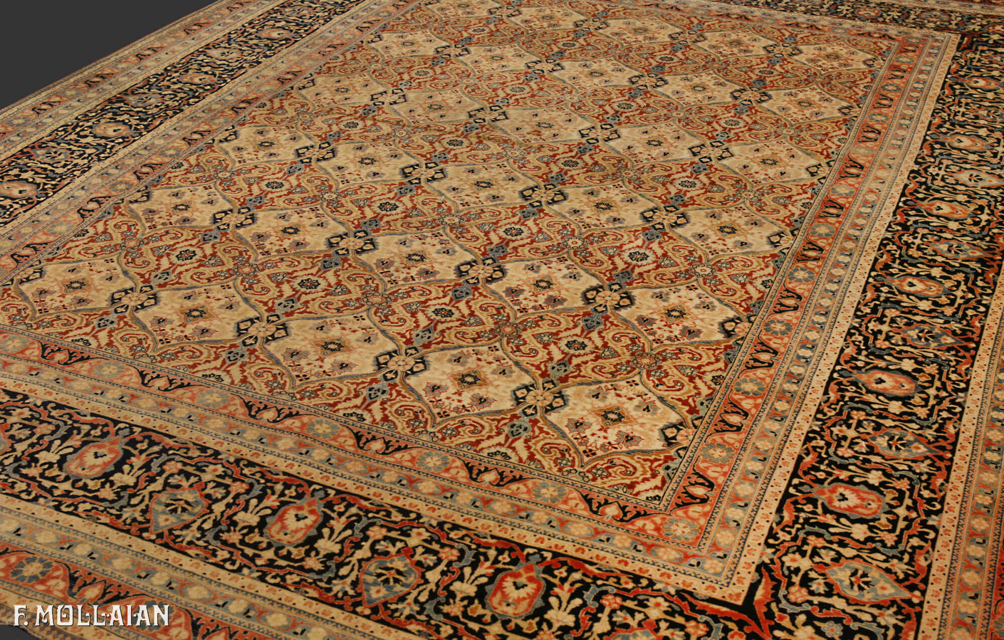 Alfombra Persa Antigua Kashan Mohtasham n°:84256264