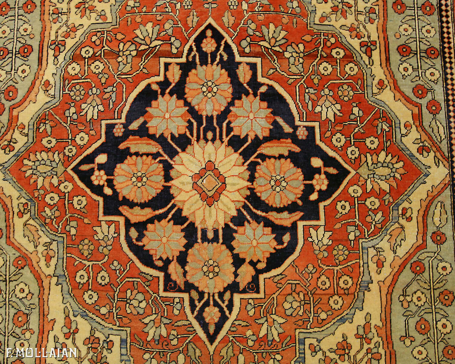 Tapete Persa Antigo Kashan Mohtasham n°:96918007